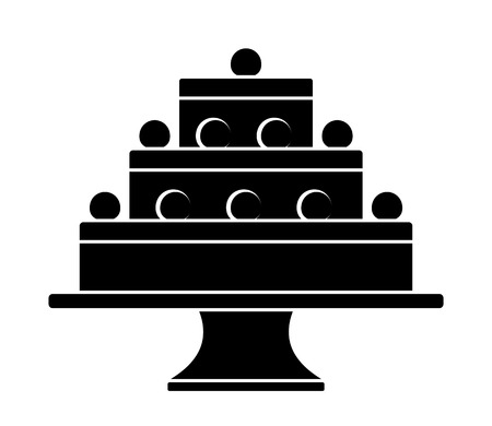 A vector cake on cake stand isolated on white background