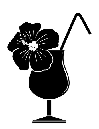 vector summer cocktail isolated on white backgroundのイラスト素材