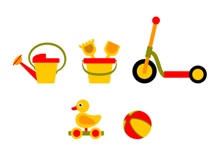 vector collection of toys isolated on white backgroundのイラスト素材