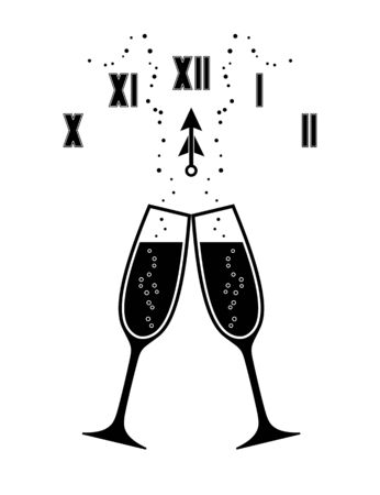 vector cheers to the new year isolated on white backgroundのイラスト素材