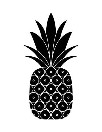 vector pineapple isolated on white backgroundのイラスト素材