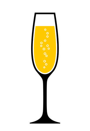 vector champagne glass isolated on white backgroundのイラスト素材