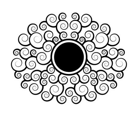 vector ornamental sun isolated on white backgroundのイラスト素材