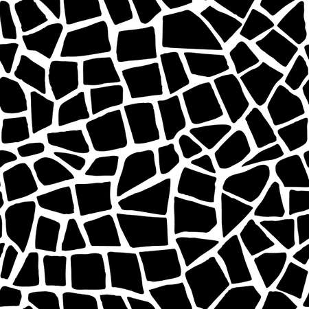 vector seamless black and white mosaic textureのイラスト素材
