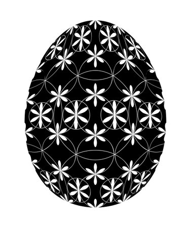vector easter egg with floral pattern isolated on white backgroundのイラスト素材