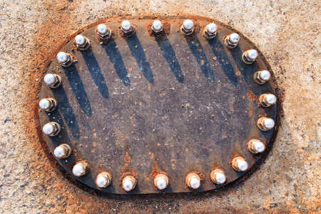 Lid full of iron barsの写真素材