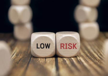 RISK - the inscription on wooden cubesの写真素材