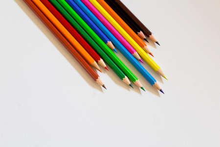 Color pencils isolated on white background.