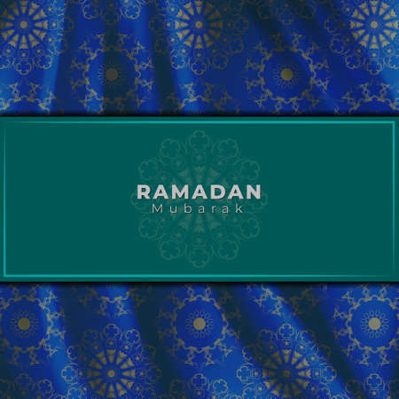 Ramadan Mubarak Greeting Card. template for menu, invitation, poster, banner, card for the celebration. easy to change the colorsのイラスト素材