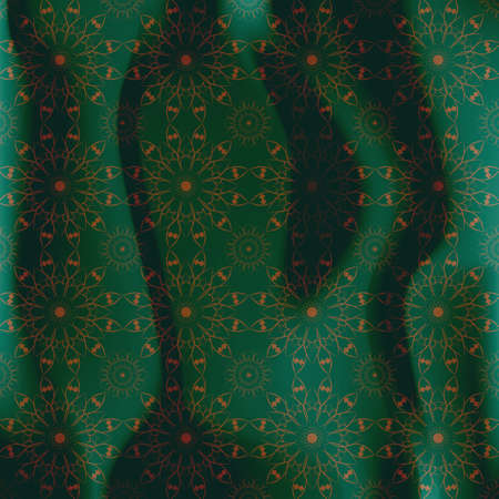 Elegant green mandala pattern design. Perfect for backgrounds and wallpaper designs.のイラスト素材