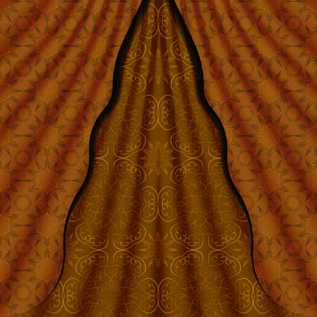 Mandala Pattern Design Set with Green Orange Combination.のイラスト素材