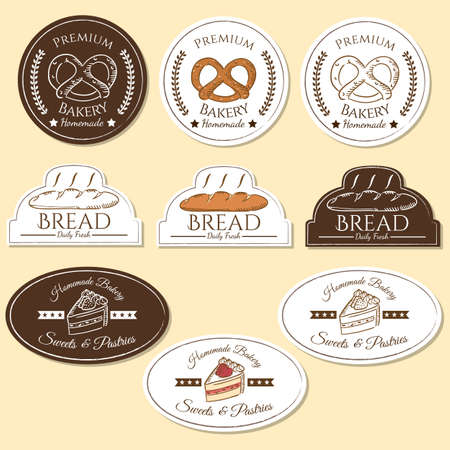 Bakery logo badgesのイラスト素材