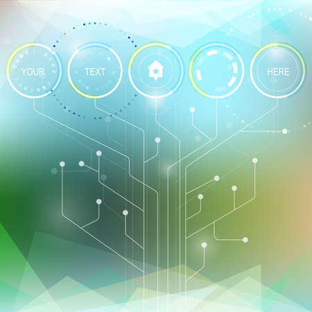 Vector infographic or web design template. Abstract technology hi-tech circuit board.のイラスト素材