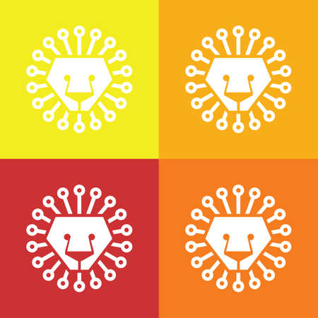 Lion head abstract isolated on a colorful backgrounds, vector のイラスト素材