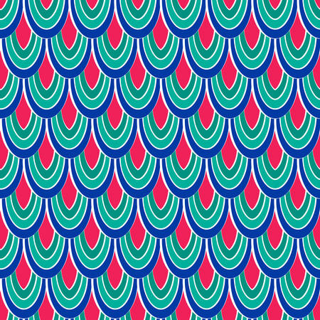 Colored vector seamless pattern with abstract feathers.のイラスト素材