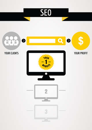 Abstract design concept of seo process. Vector illustration.のイラスト素材