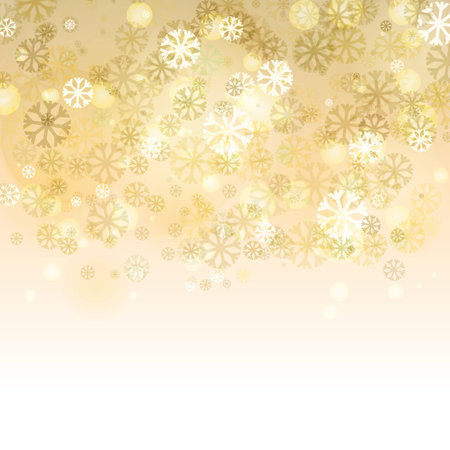 Abstract blurred lights and snowflakes background with space for text. Vector illustration. Christmas or New Year greeting card, invitation.のイラスト素材