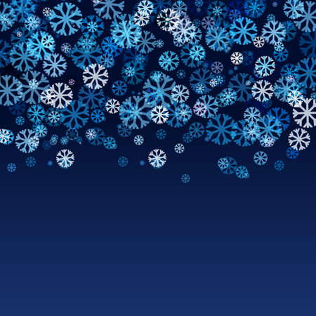 Abstract blurred lights and snowflakes background with space for text. Vector illustration. Christmas or New Year greeting card, invitation.のイラスト素材