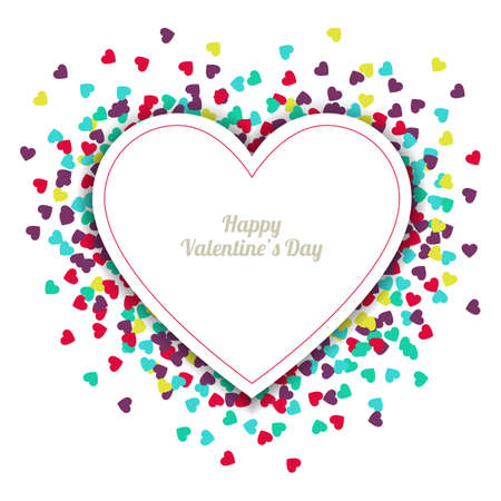 Happy Valentine\'s Day greeting card with hearts backgroundのイラスト素材
