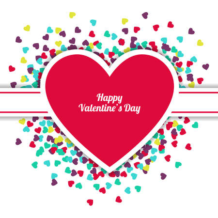 Happy Valentine\'s Day greeting card with hearts backgroundのイラスト素材