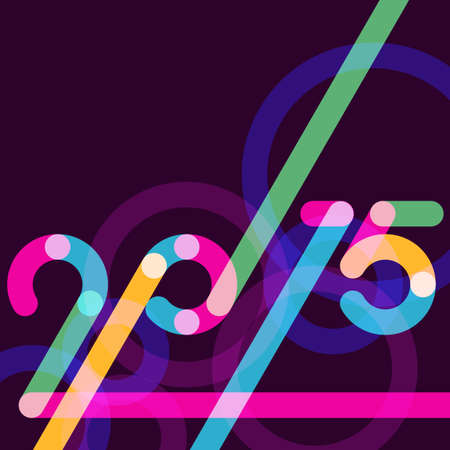 Abstract holiday background with place for text. New Year 2015 colorful greeting card. Creative flat design.のイラスト素材