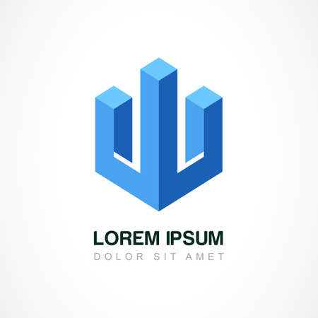 Business technology vector template. Abstract design concept for real estate or building company.のイラスト素材
