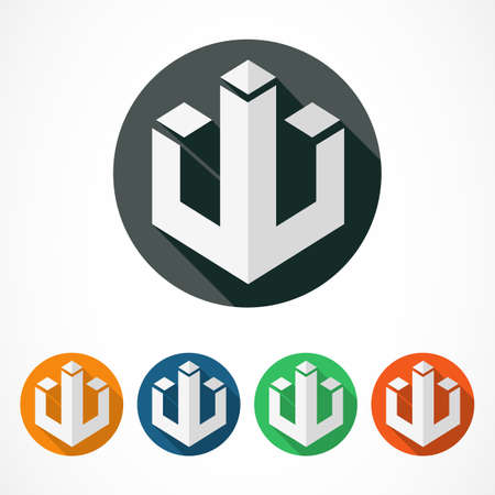 Business technology vector logo template. Abstract design concept for real estate or building company.のイラスト素材