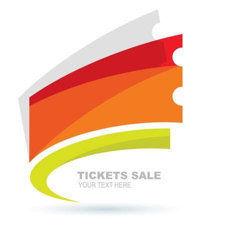 Abstract colorful ticket illustration background. Vector logo design template.のイラスト素材