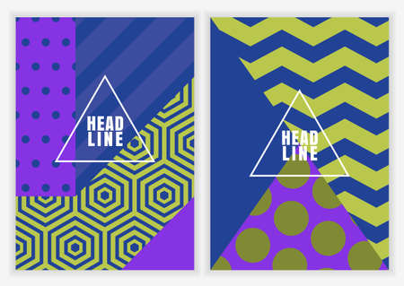 Set of vector creative color blocking background. Abstract geometric pattern. Concept for flyer...