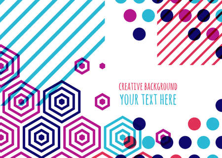Abstract vector flat background with place for text. Blue, purple geometric pattern. Creative concept for flyer, invitation, greeting card, poster design.のイラスト素材