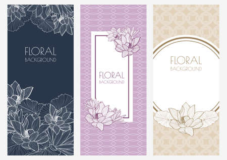 floral banner backgrounds and seamless patternのイラスト素材
