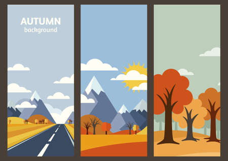 autumn landscape banner with place for textのイラスト素材