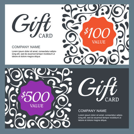 Gift Voucher Card Vector Template With Floral Background
