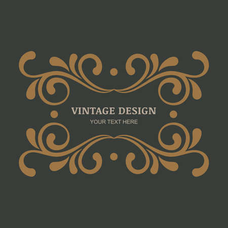 Decorative vintage ornament background. Flourishes vintage frame. Design for boutique, hotel, restaurant, floral shop, jewelry, fashion, heraldic, emblem.のイラスト素材
