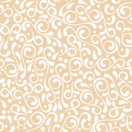 Vector seamless pastel beige flourish pattern. Vintage decorative background. Floral design for fashion print, backgrounds, greeting cards, holiday package and wrapping.のイラスト素材