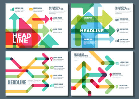 Set of vector business template for flyer, banner, brochure, poster, infographic design. Abstract...