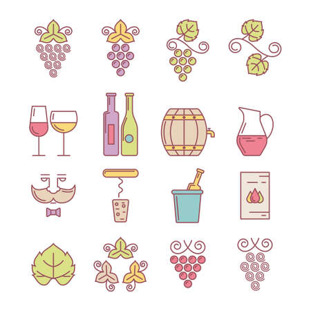 Vector colorful flat icons setのイラスト素材