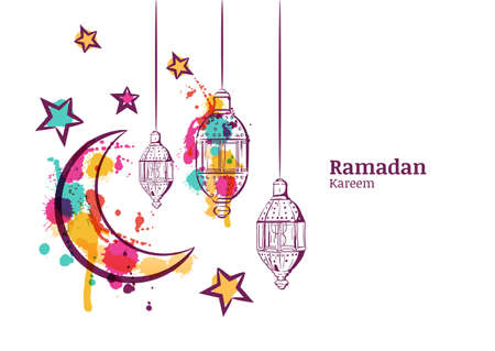 Ramadan Greeting Card Or Banner Horizontal Background Traditional
