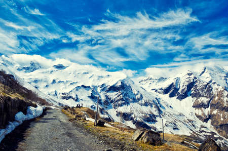 Beautiful view of Alps mountains.の写真素材