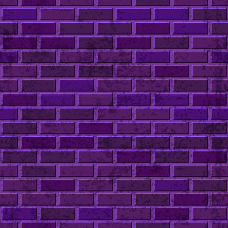 Vector purple brick wall seamless texture. Abstract architecture and loft interior violet background.のイラスト素材