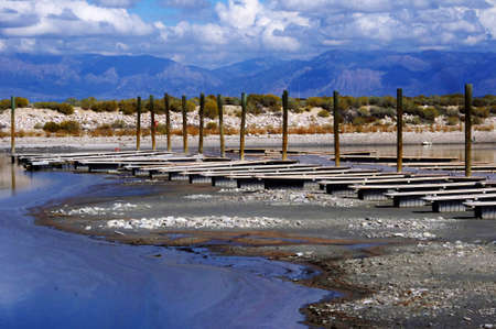 dry dock due to droughtの写真素材