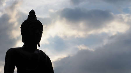 Silhouette of Buddha image.
