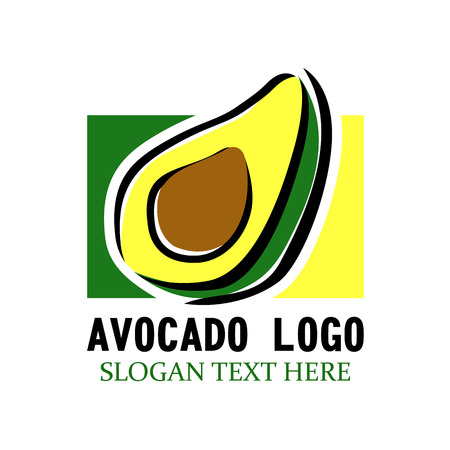 Avocado Logo Design Ideas for Restaurant, Cafe, Food, Logo on White Backgroundのイラスト素材
