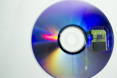 CD and flash drives, the disk is broken.の写真素材