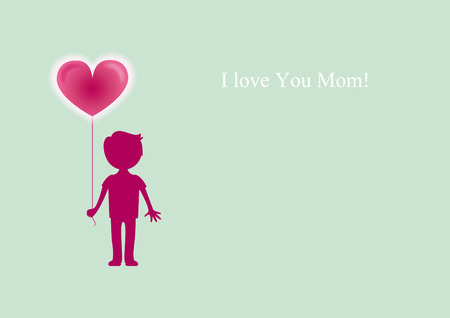 I love you Mom. Vector greeting card for Mother's Day. Beautiful card for momのイラスト素材