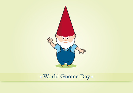 World Gnome Day vector. Vector illustration of a garden gnome. Angry garden gnome. Important dayのイラスト素材