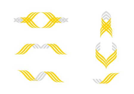 Set of modern line shapes. Logo icon set. Vector illustration elegant stripsのイラスト素材