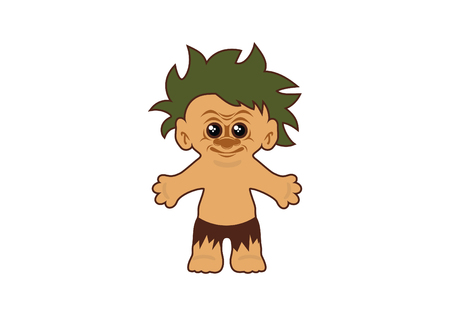 Troll cartoon character. Creepy icon on white backgroundのイラスト素材