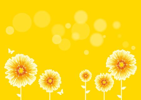 Summer Yellow floral illustration.のイラスト素材