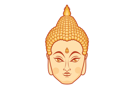 Illustration of Buddha face icon.のイラスト素材